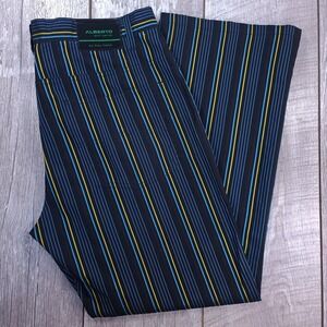 Alberto Pants Mens 34x29 Golf Pro Neon Stripe Wide Leg Straight Performance